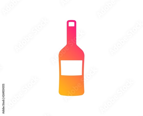 Wine bottle icon. Merlot or Cabernet Sauvignon sign. Classic flat style. Gradient wine icon. Vector