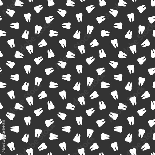 Dental Theme Seamless Pattern - Quirky teeth repeating pattern design