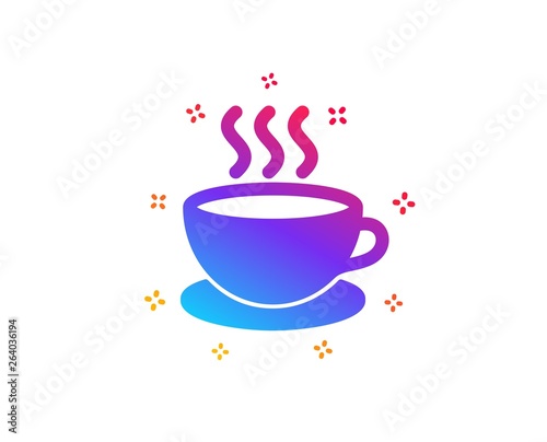 Coffee drink icon. Hot cup sign. Fresh beverage symbol. Dynamic shapes. Gradient design cappuccino icon. Classic style. Vector