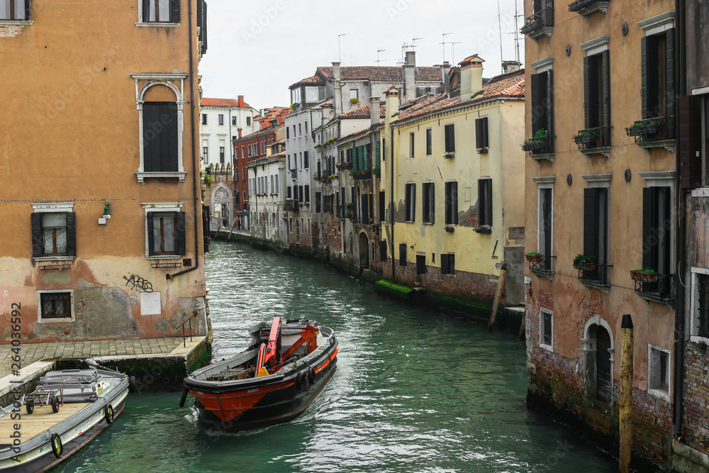 colorful houses in venice and city views and canals 