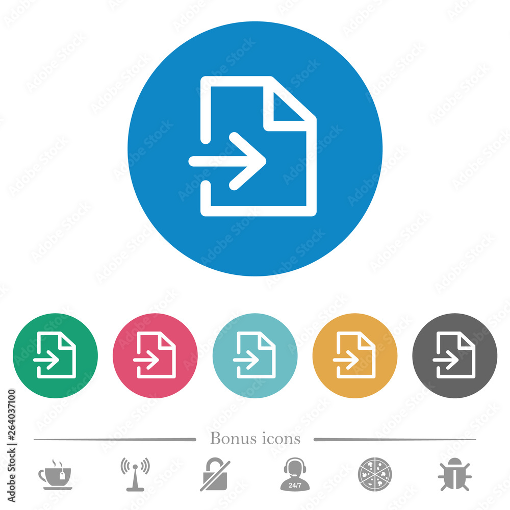 Fototapeta premium Import file flat round icons
