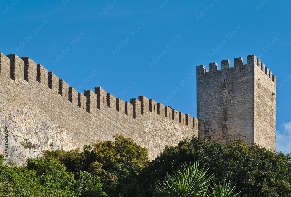 Obidos Medieval Castle Wall in Portugal