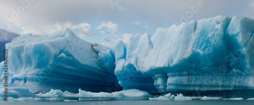 Icebergs in the water, the glacier Perito Moreno. Argentina. South America. 