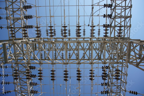 View of entry side equipment of medium voltage switchyard building photo