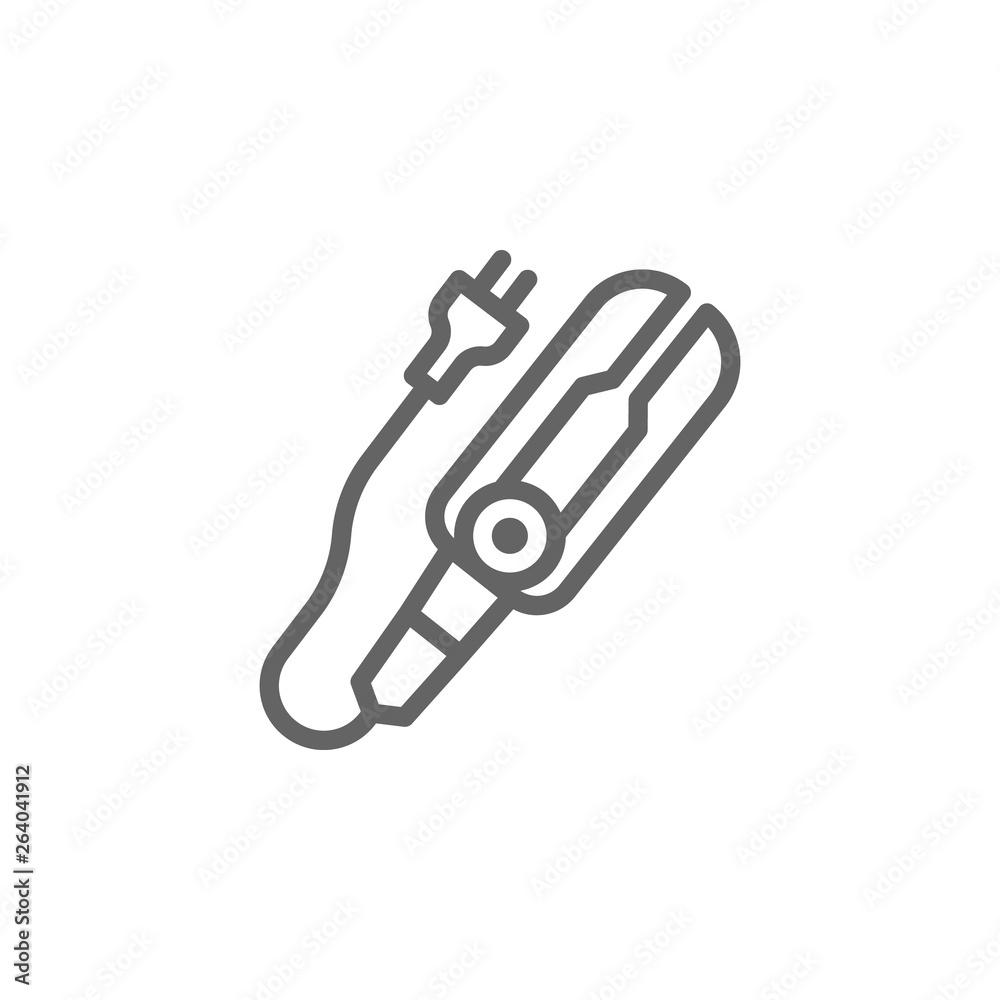 hair straightener outline icon. Elements of Beauty and Cosmetics illustration icon. Signs and symbols can be used for web, logo, mobile app, UI, UX hair straightener outline icon. Elements of Beauty and Cosmetics illustration icon. Signs and symbols can be used for web, logo, mobile app, UI, UX