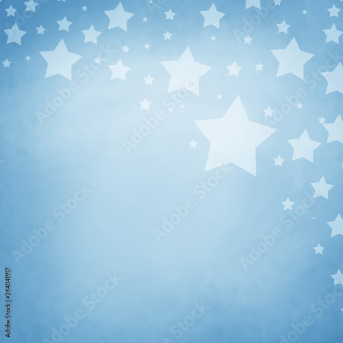 Stars on corner border of light pastel blue background with dark blue border in memorial day, veteran's day, July 4th, or election day design, superstar or blue night sky illustration photo