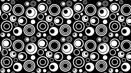 Black and White Seamless Random Circles Pattern Background