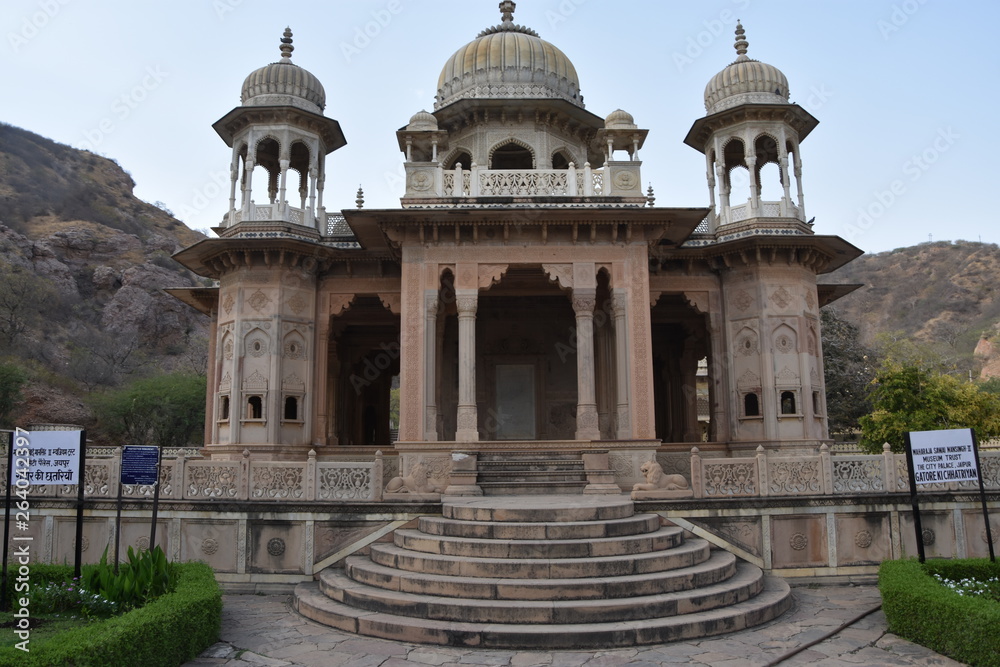 temple, mausolée, Jaipur, couleurs