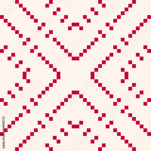Scandinavian pattern. Vector geometric red and white seamless ornament