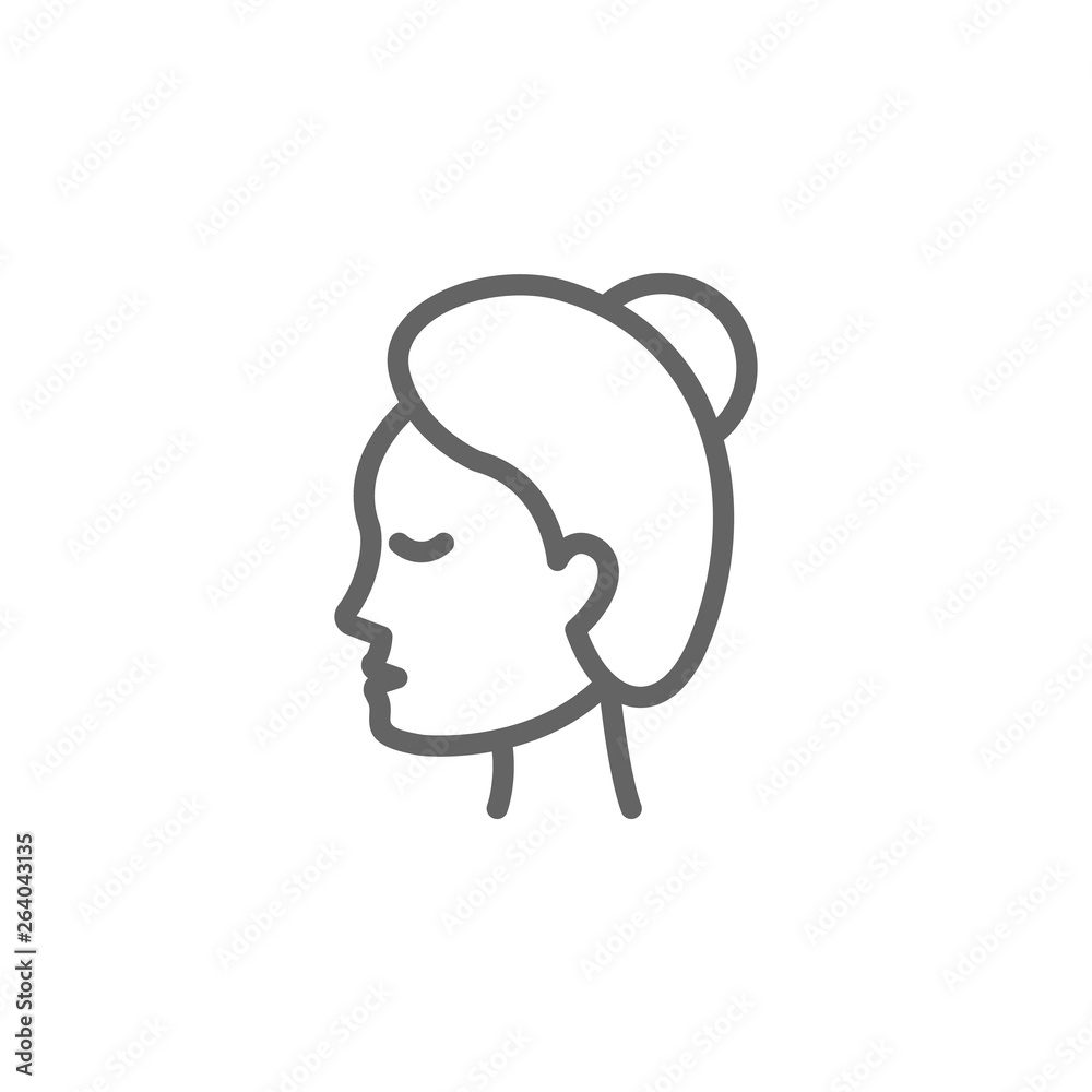 makeup, woman outline icon. Elements of Beauty and Cosmetics illustration icon. Signs and symbols can be used for web, logo, mobile app, UI, UX makeup, woman outline icon. Elements of Beauty and Cosmetics illustration icon. Signs and symbols can be used for web, logo, mobile app, UI, UX