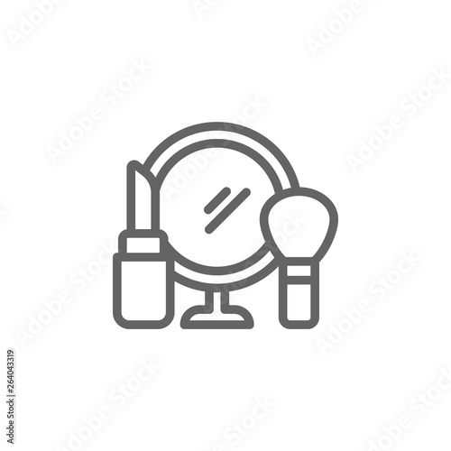mirror, make up outline icon. Elements of Beauty and Cosmetics illustration icon. Signs and symbols can be used for web, logo, mobile app, UI, UX