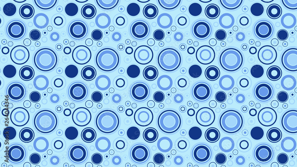 Fototapeta Blue Seamless Random Circles Pattern Background Illustrator
