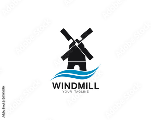 Windmill logo template vector icon illustration design 