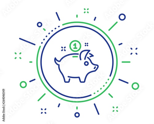 Saving money line icon. Piggy bank sign. Quality design elements. Technology saving money button. Editable stroke. Vector