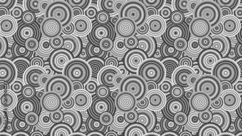 Grey Seamless Overlapping Concentric Circles Background Pattern Graphic