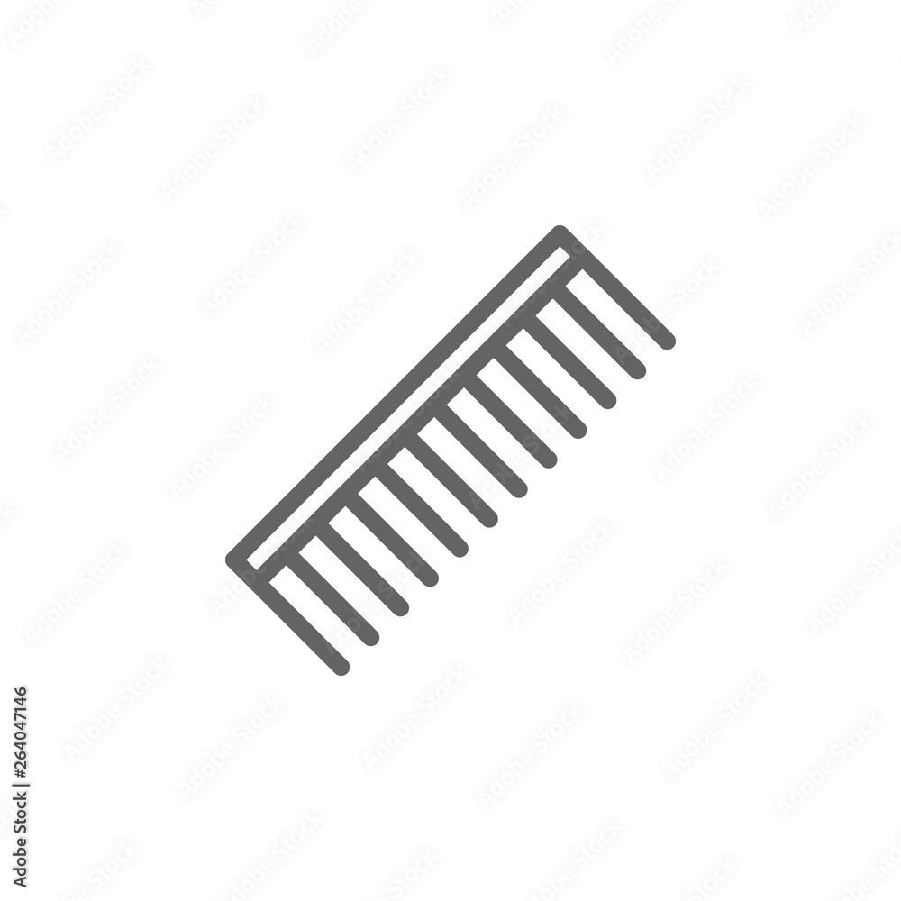 inclined comb outline icon. Elements of Beauty and Cosmetics illustration icon. Signs and symbols can be used for web, logo, mobile app, UI, UX inclined comb outline icon. Elements of Beauty and Cosmetics illustration icon. Signs and symbols can be used for web, logo, mobile app, UI, UX