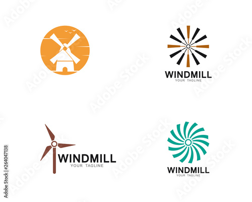 Windmill logo template vector icon illustration design 