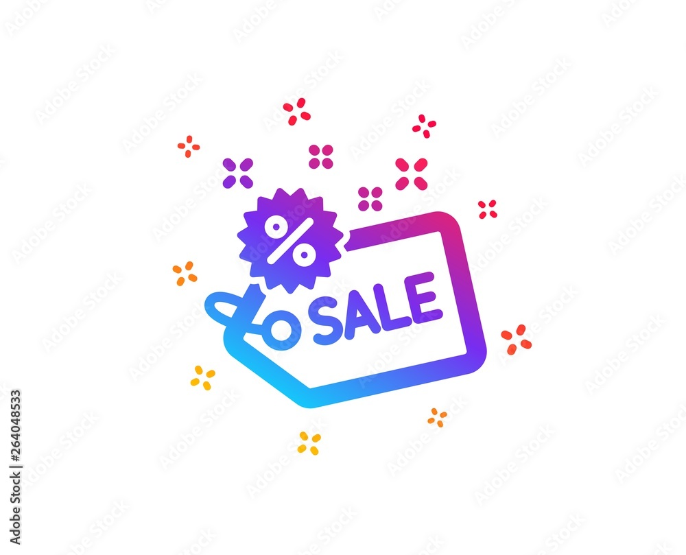 Fototapeta premium Sale tag icon. Shopping discount sign. Clearance symbol. Dynamic shapes. Gradient design sale icon. Classic style. Vector