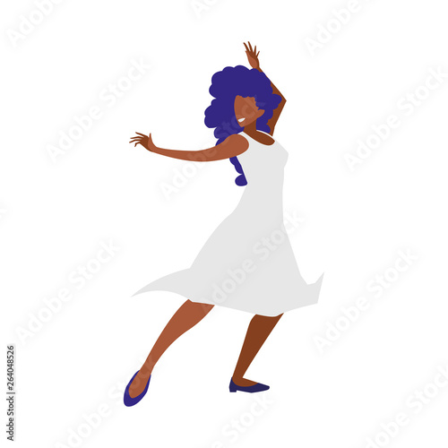 young black woman dancing character