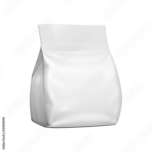 Mockup Blank Stand Up Pouch Snack Sachet Bag. Mock Up, Template. Illustration Isolated On White Background. Ready For Your Design. Product Packaging. Vector EPS10
