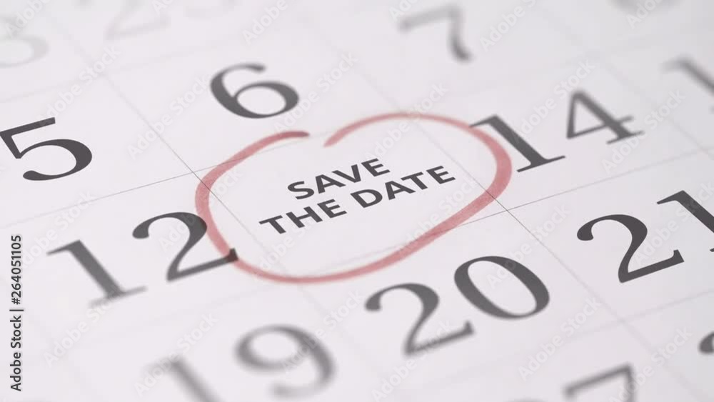 Marked the thirteenth 13 day of a month in the calendar transforms into SAVE THE DATE text