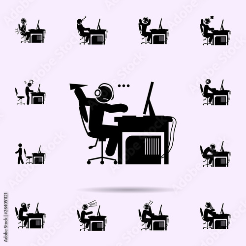 man bored icon. gamer icons universal set for web and mobile