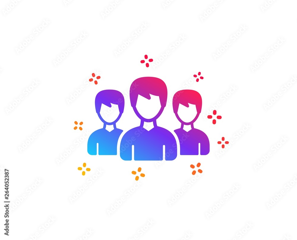 Group icon. Users or Teamwork sign. Male Person silhouette symbol. Dynamic shapes. Gradient design group icon. Classic style. Vector