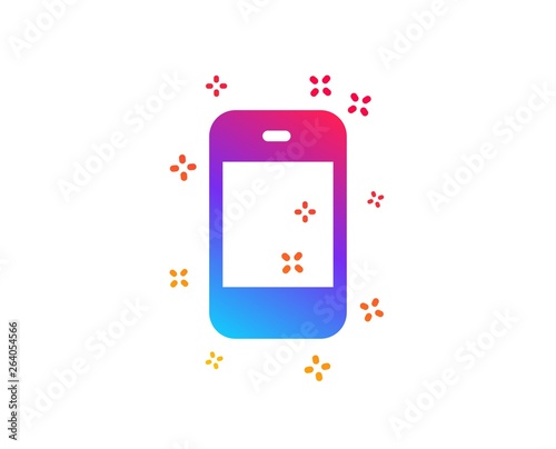 Smartphone icon. Cellphone or Phone sign. Ð¡ommunication Mobile device symbol. Dynamic shapes. Gradient design smartphone icon. Classic style. Vector