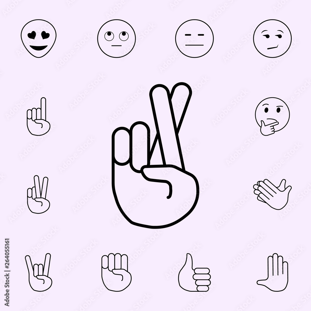 Obraz premium To cross fingers icon. Emoji icons universal set for web and mobile