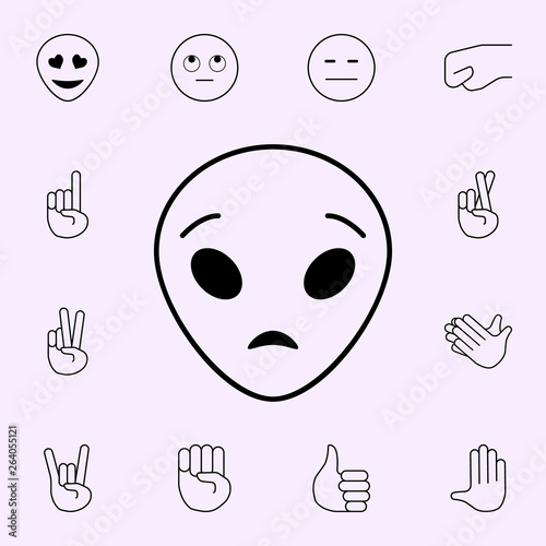 astonished extraterrestrial icon. Emoji icons universal set for web and mobile