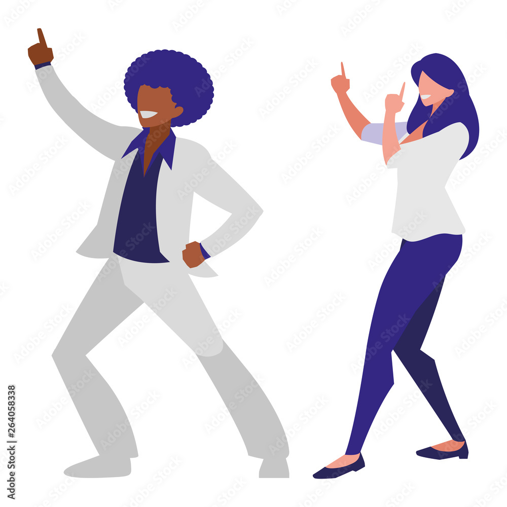 young interracial couple dancing characters young interracial couple dancing characters
