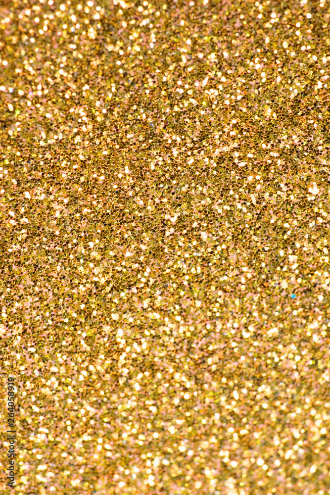 Close Up of Gold Yellow Glitter with Bokeh For Background Close Up of Gold Yellow Glitter with Bokeh For Background
