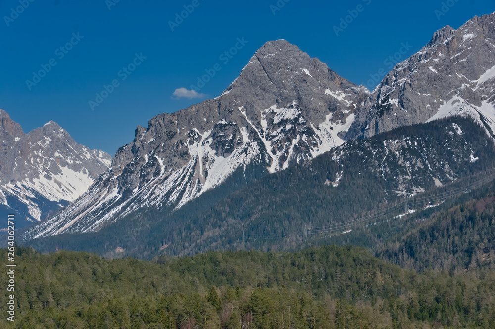 View from the German Austrian border to the Zugspitz View from the German Austrian border to the Zugspitz