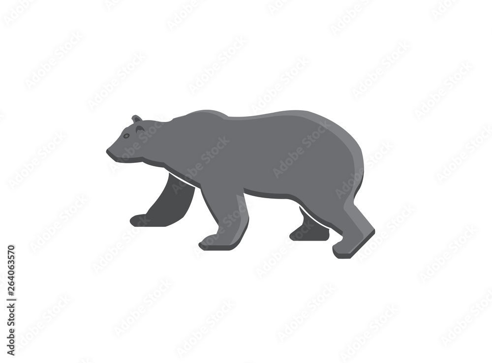 Fototapeta premium Big bear standing and looking at the side logo design illustration