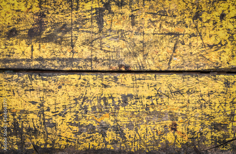 Obraz premium Yellow wooden old wall texture background