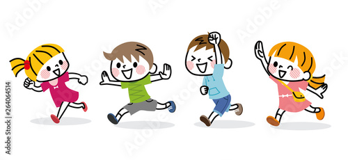 走る子供たち
