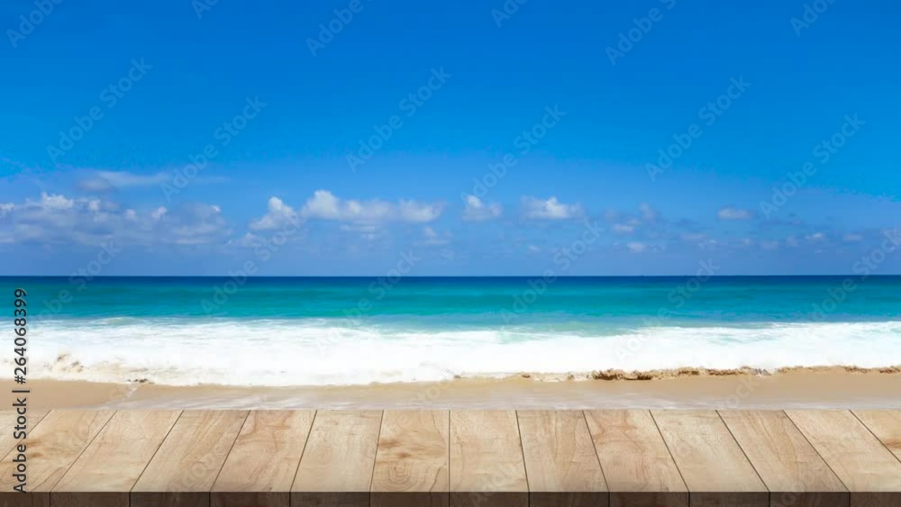 Wooden terrace perspective texture on beach in the summer Wooden terrace perspective texture on beach in the summer