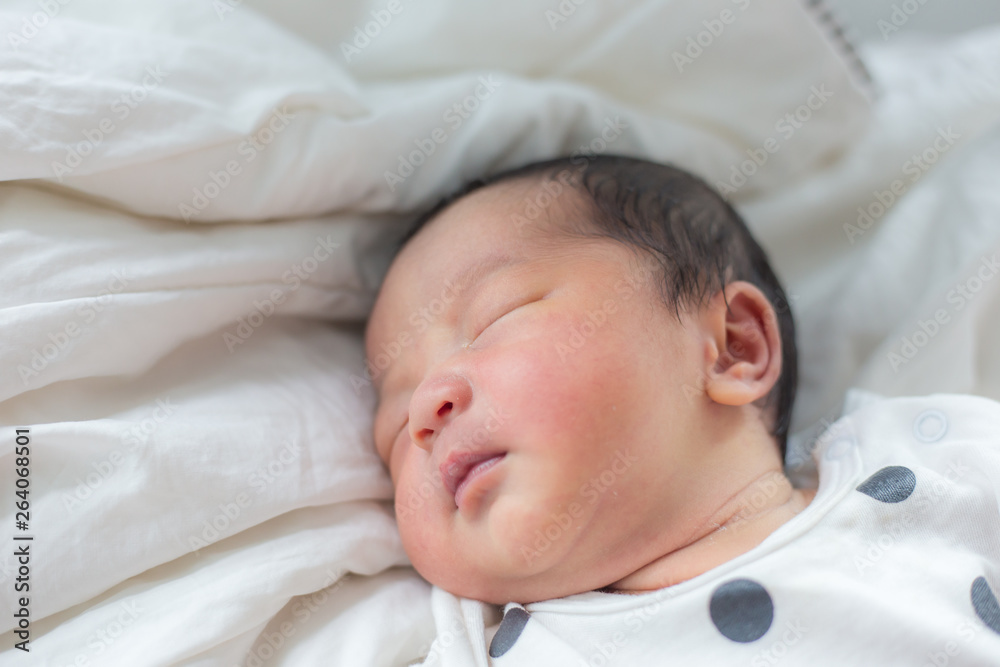Adorable infant baby boy sleep on blanket Adorable infant baby boy sleep on blanket