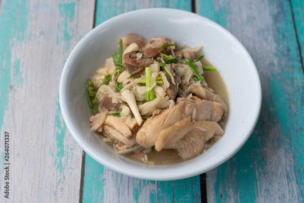 Pickled bamboo shoots with chicken