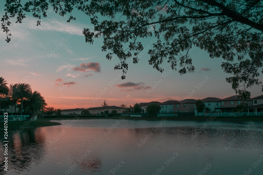 Obraz premium Sunset Landscape in Miami 