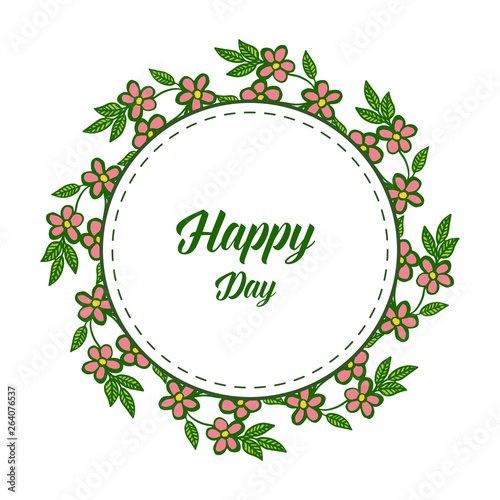 Wallpaper Mural Vector illustration design of card happy day with round leaf wreath frame Torontodigital.ca