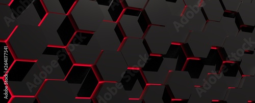 Render colmena hexagonal colorida - luces y materiales