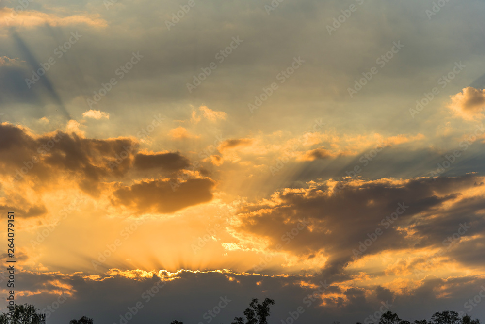 Sunset sky and clouds 
