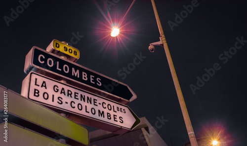 Sign station of colombes in paris photo