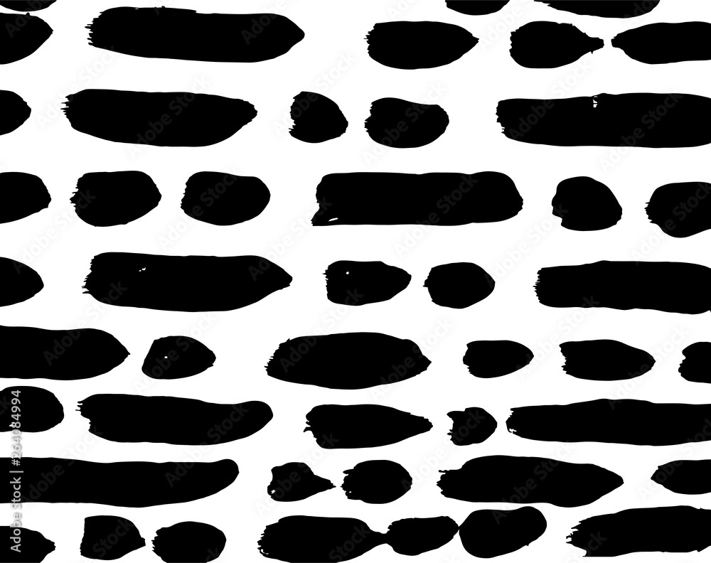 Brush grunge pattern. White and black vector.