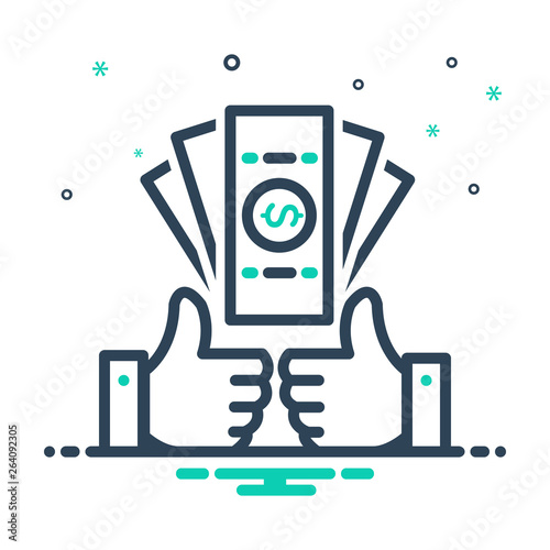 Mix line icon for benefits 