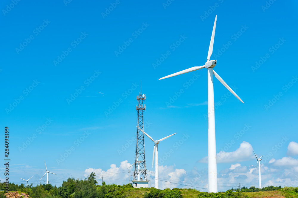 Wind turbines in the mountains Wind turbines in the mountains