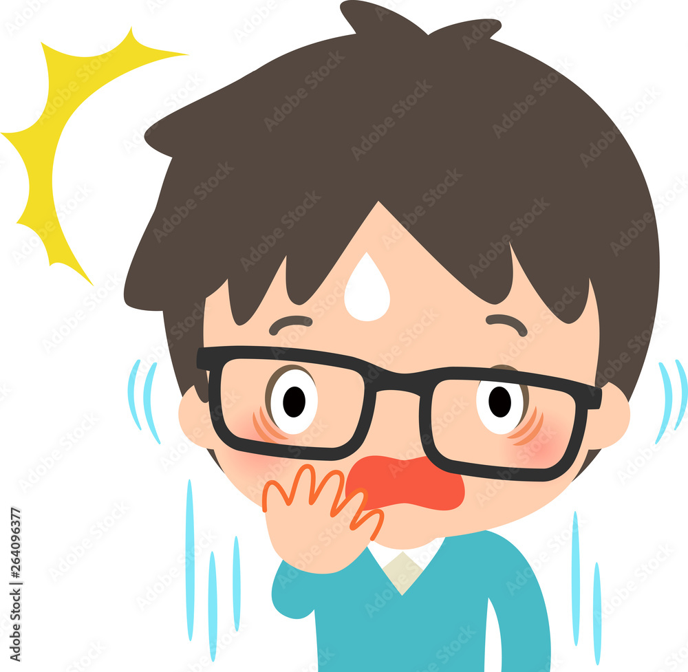 Vetor do Stock: 驚く男性のコミカルなイラスト | Adobe Stock