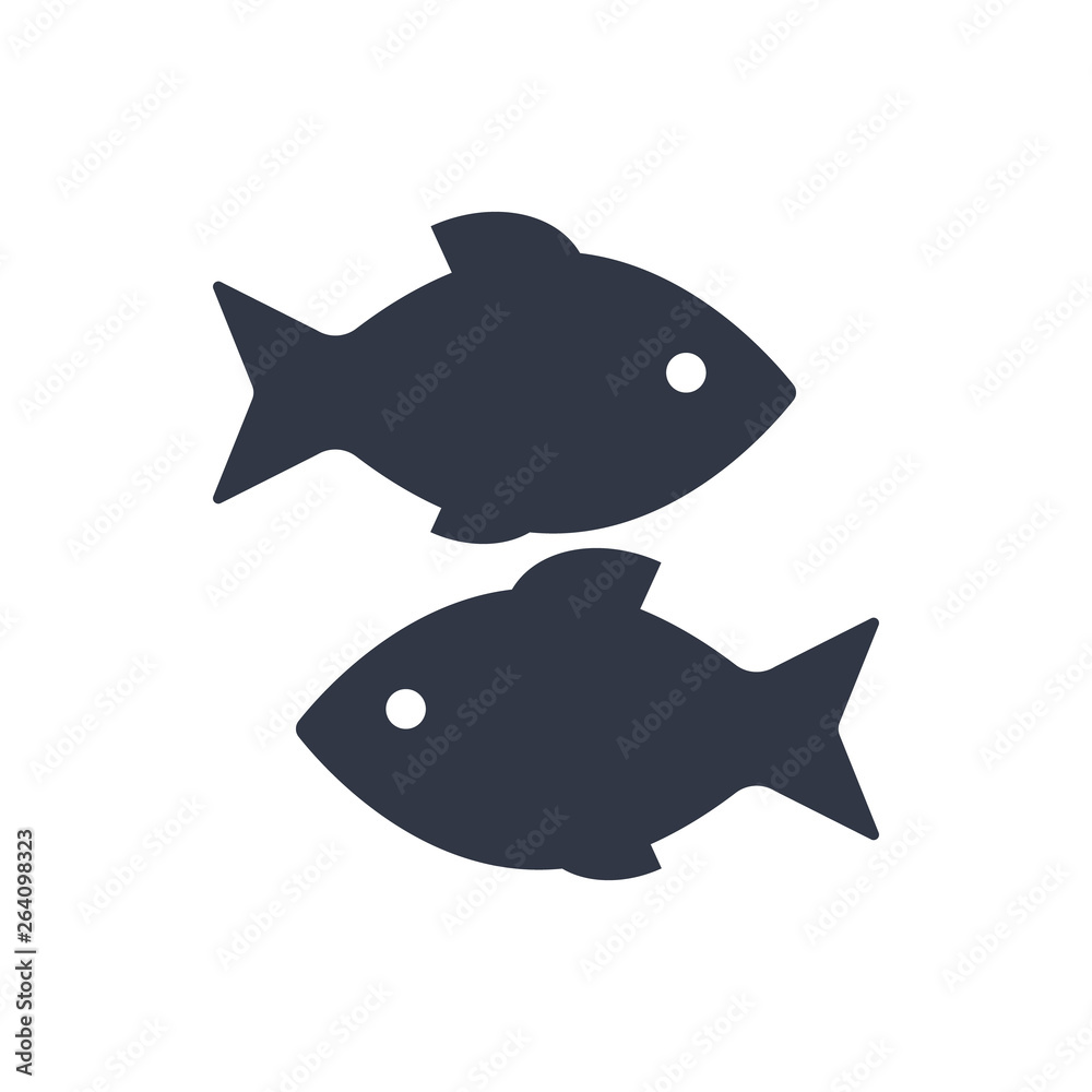 Fish web icon. Flat design. Seafood symbol. Fish icon. Logo template. Vector symbol of fishing club or online shop. Restaurant menu. Fish web icon. Flat design. Seafood symbol. Fish icon. Logo template. Vector symbol of fishing club or online shop. Restaurant menu.