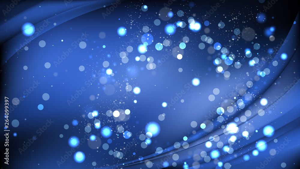 Abstract Dark Blue Bokeh Background Image